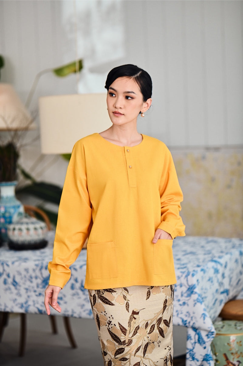 baju kurung kedah kuning dewasa
