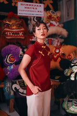 The Chinatown Women Cheongsam Top - Maroon