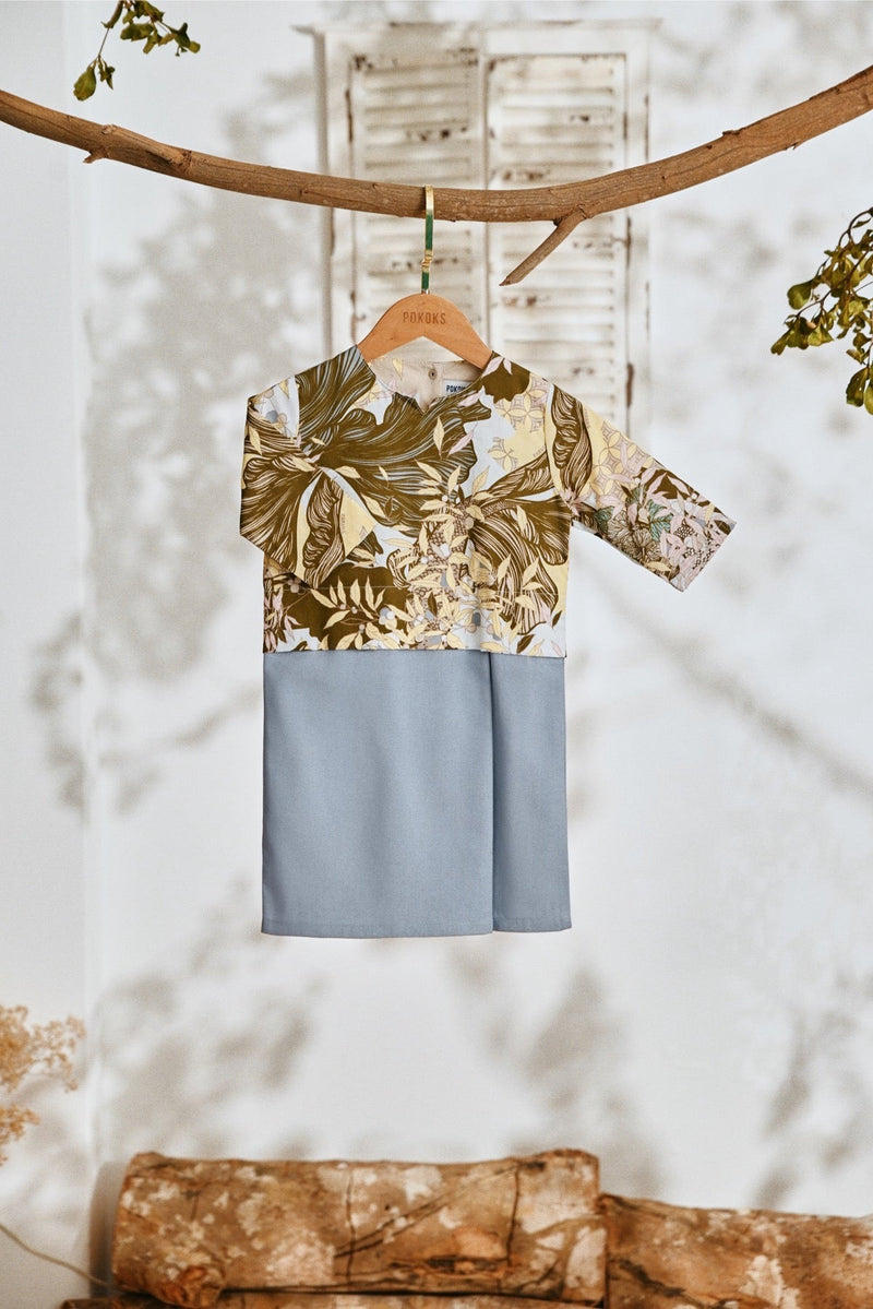 The Lembah Babies Kurung - Light Pigeon Blue
