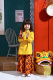 The Spring Cheongsam Blouse - Mustard - POKOKS.COM