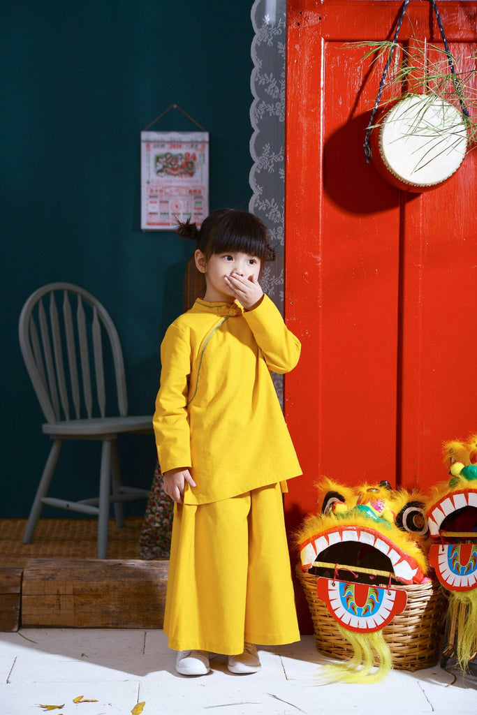 Mustard Cheongsam Clothing set