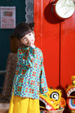 The Spring Cheongsam Blouse - Spring Garden Print - POKOKS.COM
