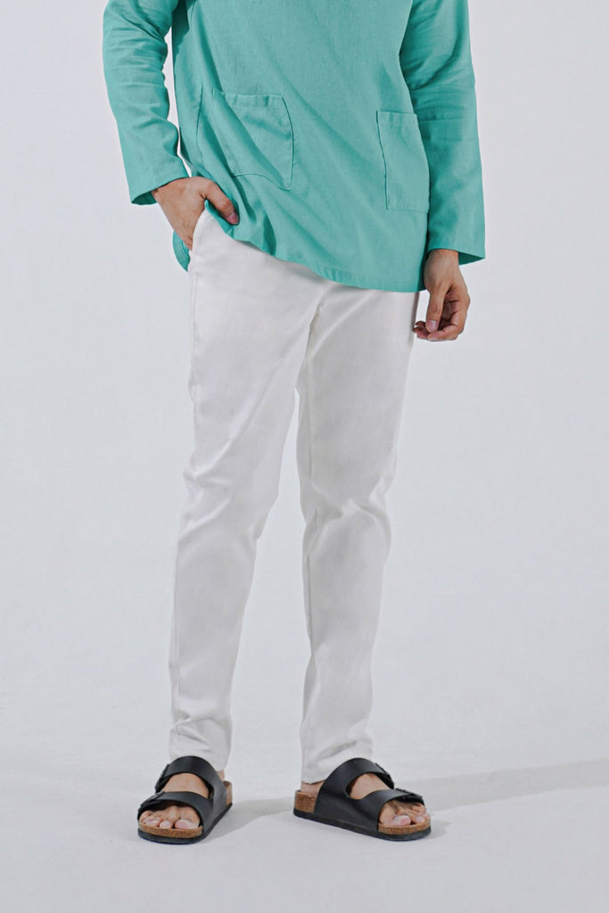 The Perfect Men Slim Fit Pants - White