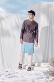 Kurta dark grey lelaki dewasa dan seluar cream
