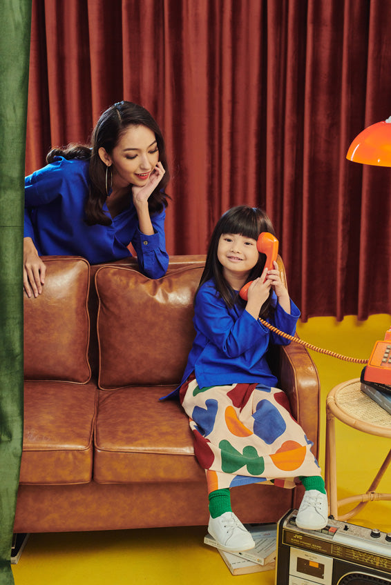 Parent-Child Royal Blue Blouse