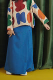 Steel Blue Folded Skirt