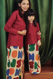 Parent-Child Maroon Colour Blouse