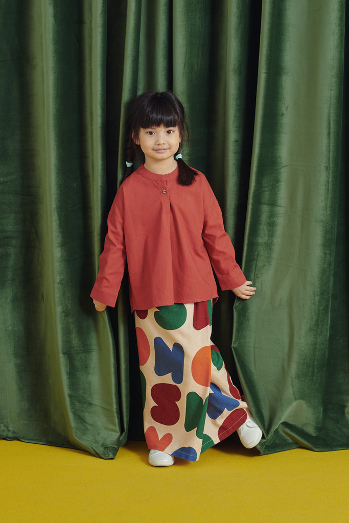 Terracotta colour mtach with Skirt