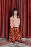 Salmon Color Blaus Separuh Zip budak perempuan