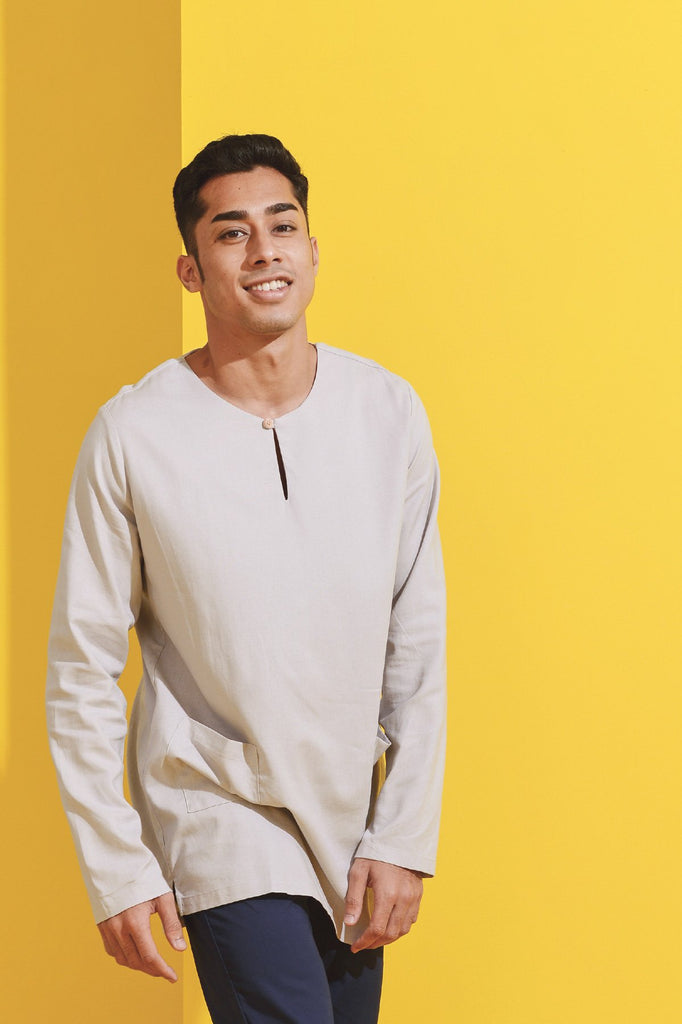 Baju Kedah Light Grey