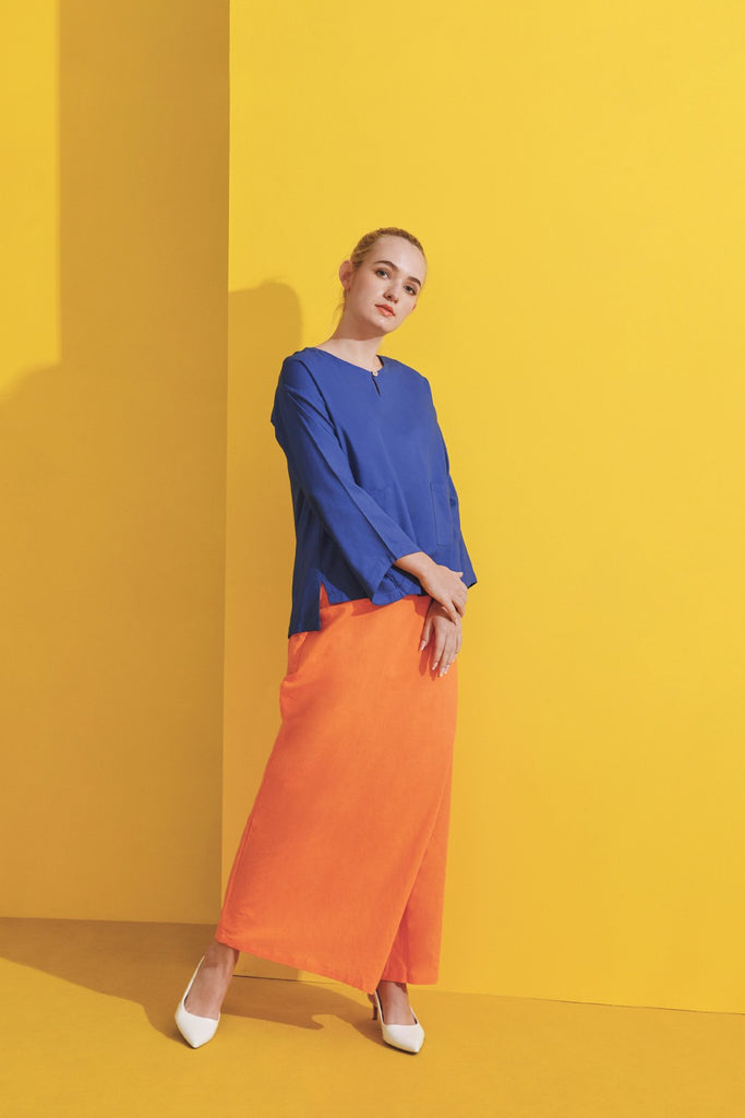 Classic Blue Relaxed Blouse for Women