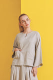 The Kurnia Women Relaxed Blouse - Light Grey