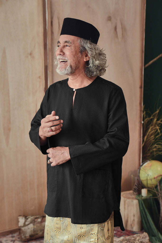 kurta with pockets black