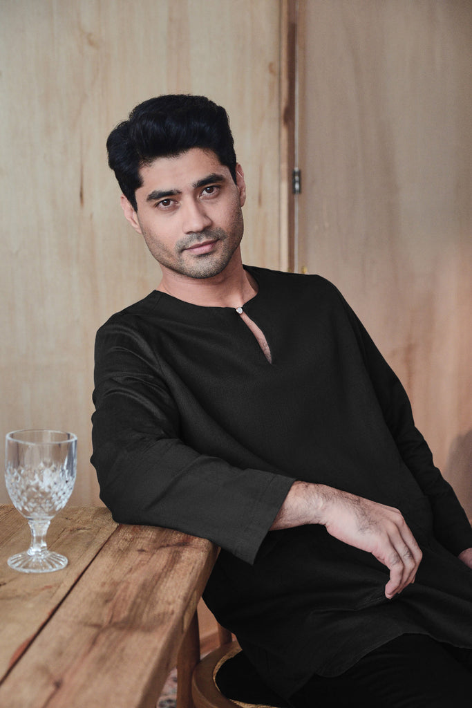kurta cotton black