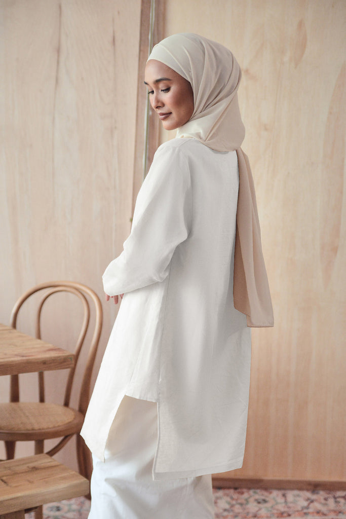 baju kurung cotton putih