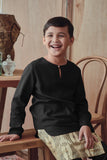 kurta cotton budak lelaki hitam