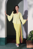 set baju kurung dewasa kuning