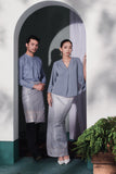 set baju raya suami isteri biru