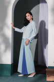 baju raya cotton biru