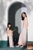 set baju raya ibu dan anak warna pink