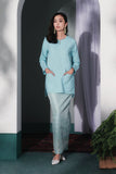 baju kurung songket biru