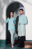 set baju raya suami isteri biru