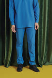 Steel Blue Colour Regular Fit Pants