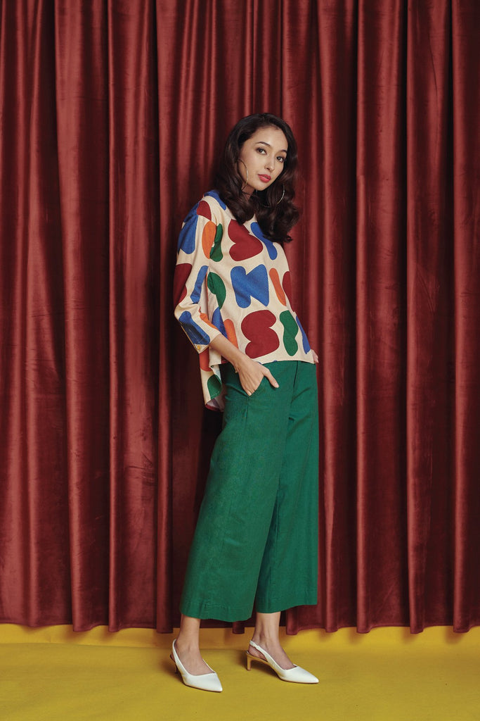 Origami Blouse for Women with Pants