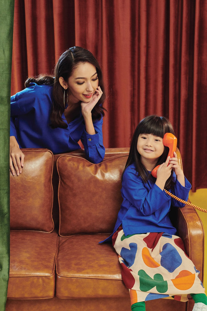 Parent-Child Royal Blue Blouse