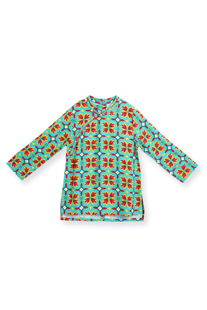 The Spring Cheongsam Blouse - Spring Garden Print - POKOKS.COM