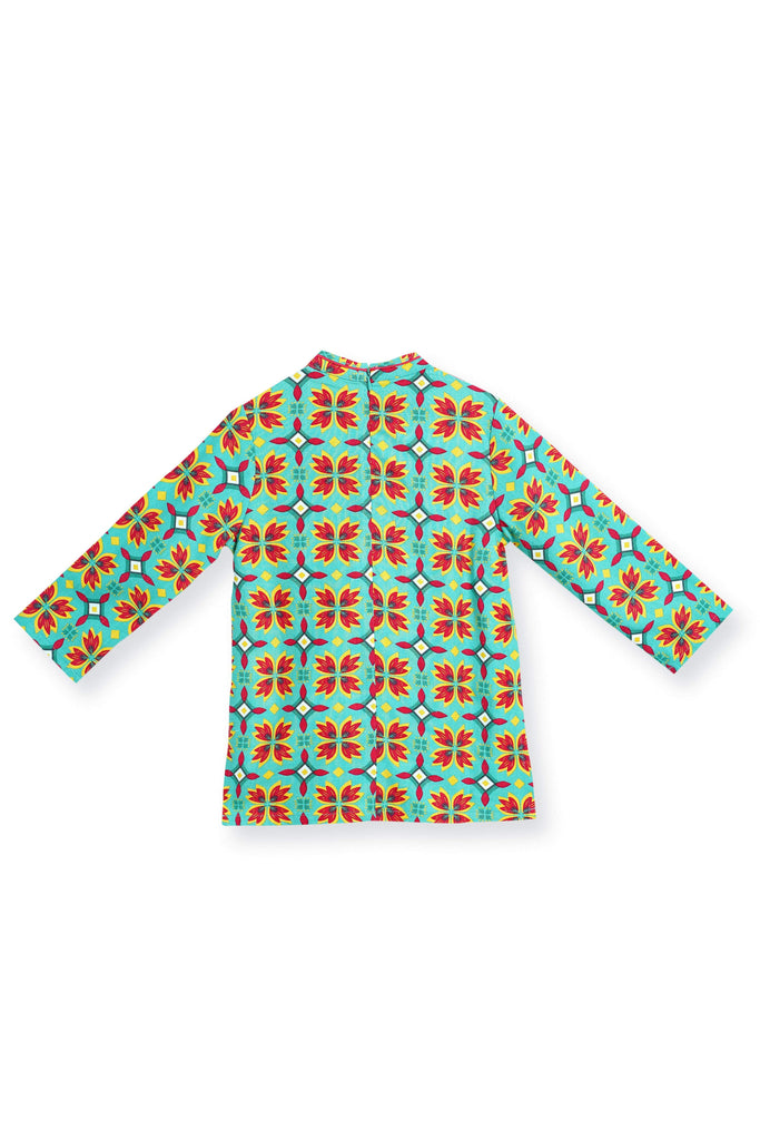 The Spring Cheongsam Blouse - Spring Garden Print - POKOKS.COM