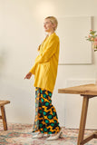 set baju raya wanita cotton kuning