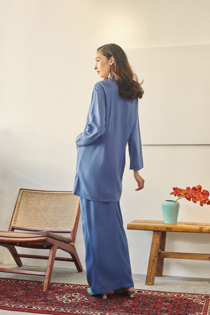 Rasa Sayang Women Scallop Kebarung - Steel Blue