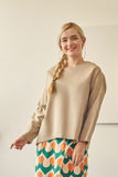 blouse cotton dewasa beige