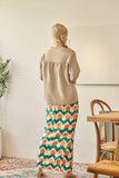 baju raya cotton beige