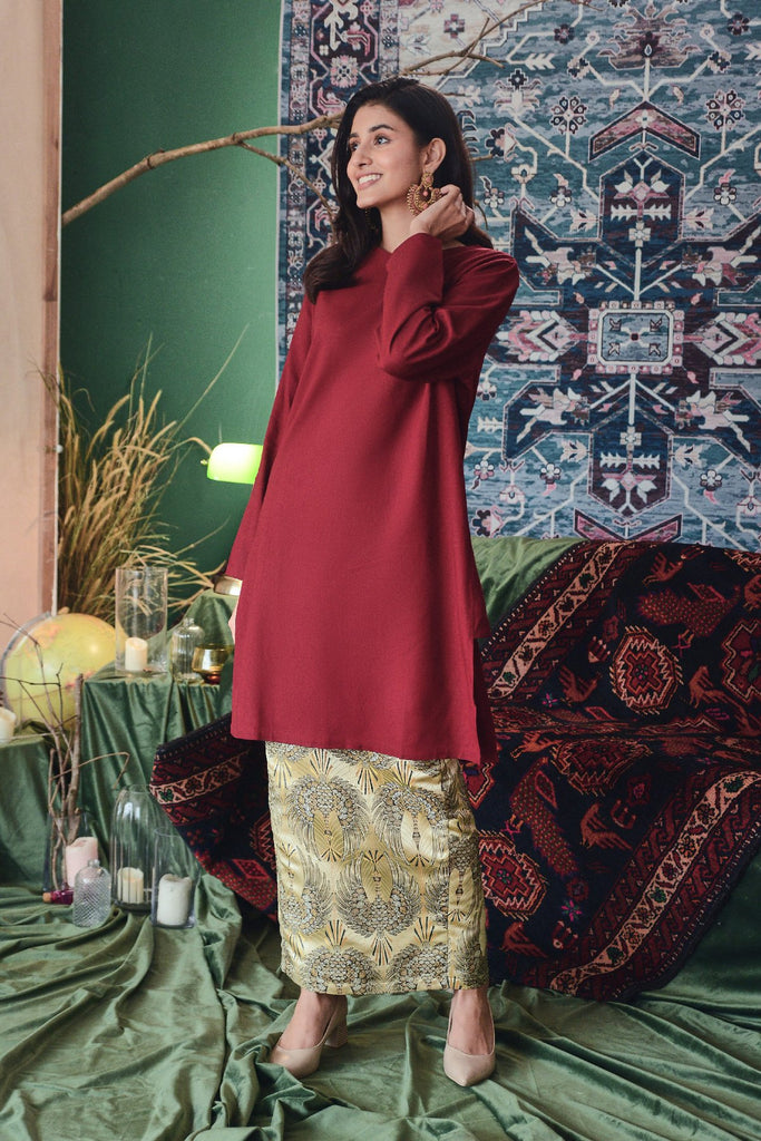 mix and match kain gold merah