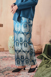 kain jacquard bercorak biru teal