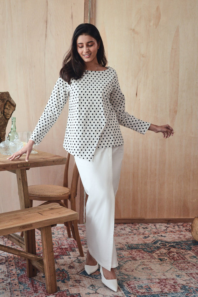 set baju raya polka dot