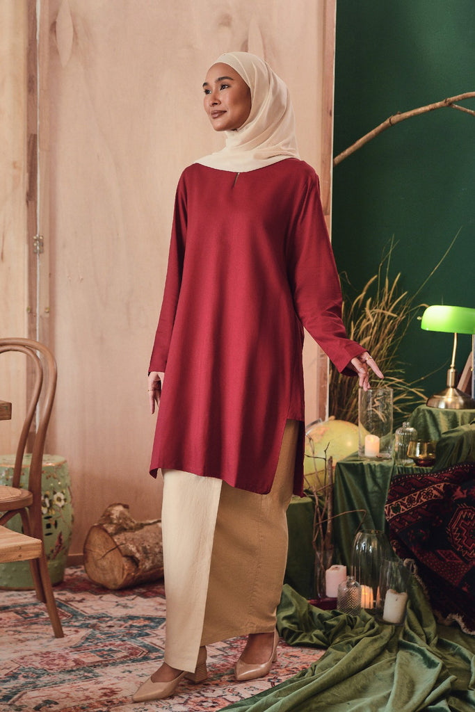 mix and match red khaki