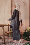 baju kurung cotton kelabu