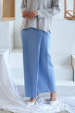 The Sungai Women Folded Skirt - Sky Checked