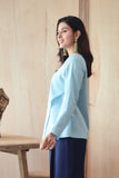blouse cotton biru