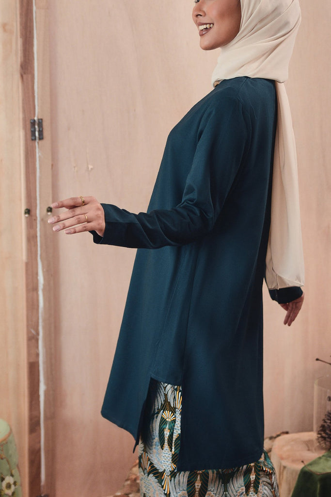 baju kurung plain hijau