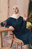 baju kurung cotton hijau