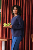 The Sungai Women Tropika Blouse - Navy Blue