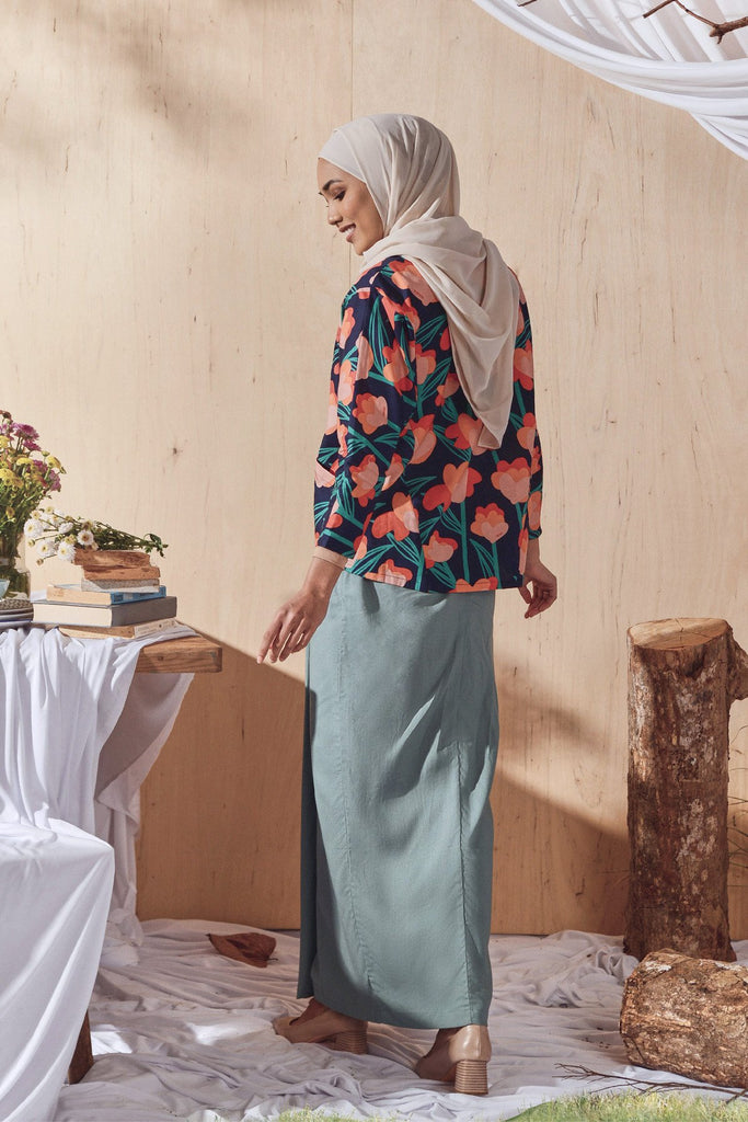 Vegan Green Folded Skirt