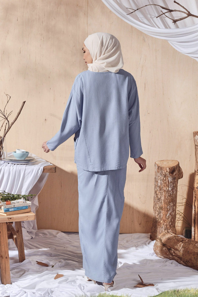 The Balik Women Dolman Sleeve Blouse - Light Pigeon Blue