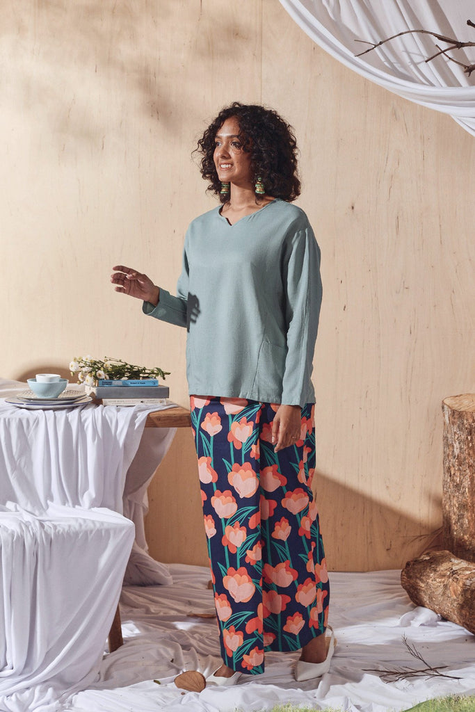 The Balik Women Dolman Sleeve Blouse - Vegan Green