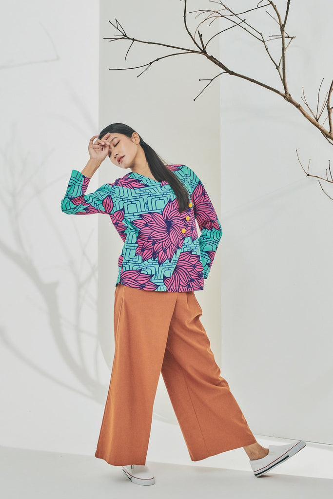 Raya Wrapped Blouse with Overlay Trousers