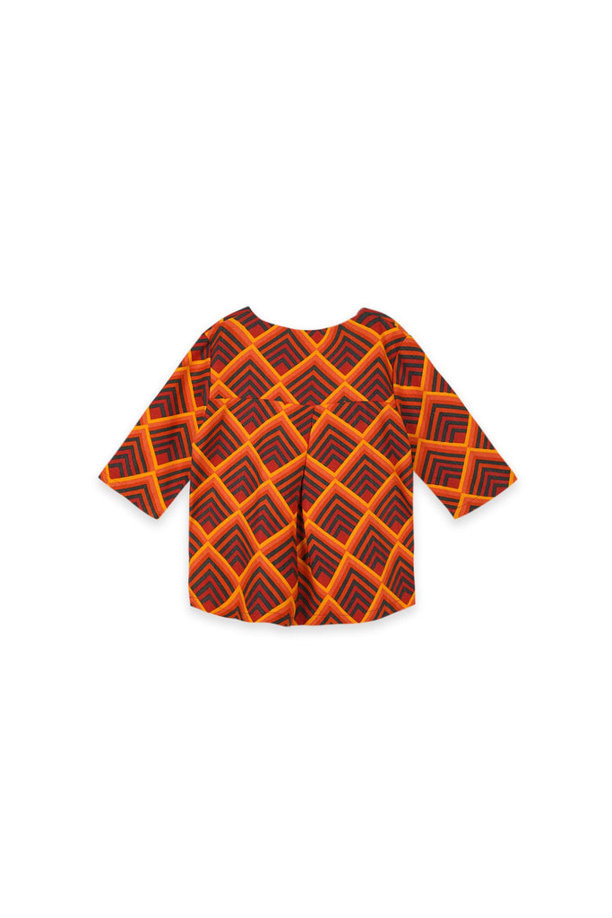 Sunrise Print Folded Back Blouse for Kids
